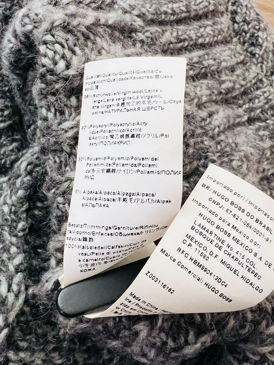 Boss Gray Knit Shawl Collar Button Cardigan - Picture 4 of 5